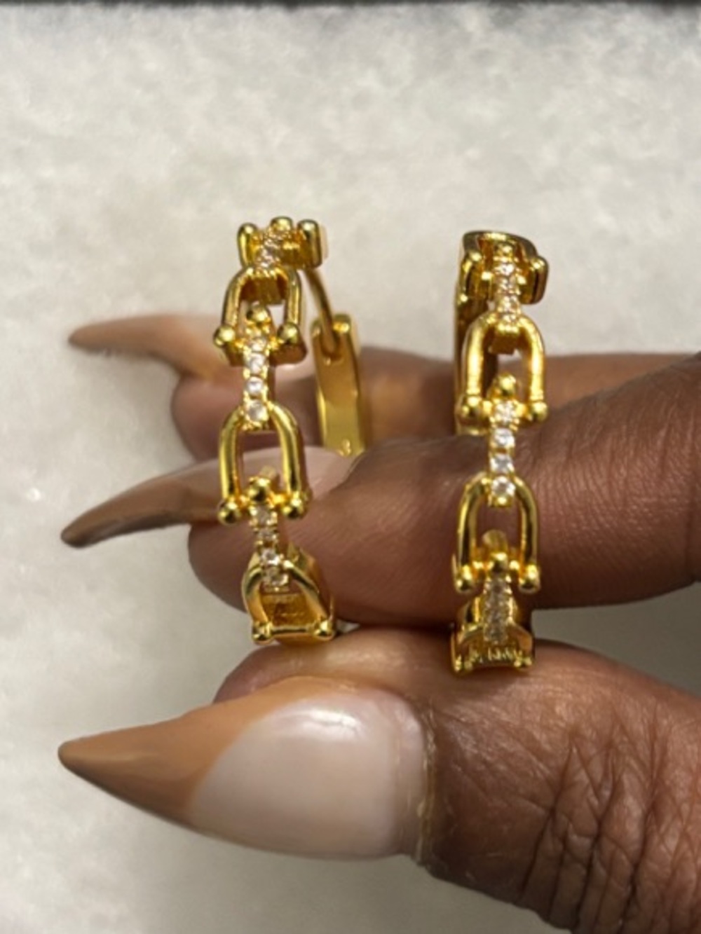 Tiffany & Co. Inspired Gold Link Hoop Earrings